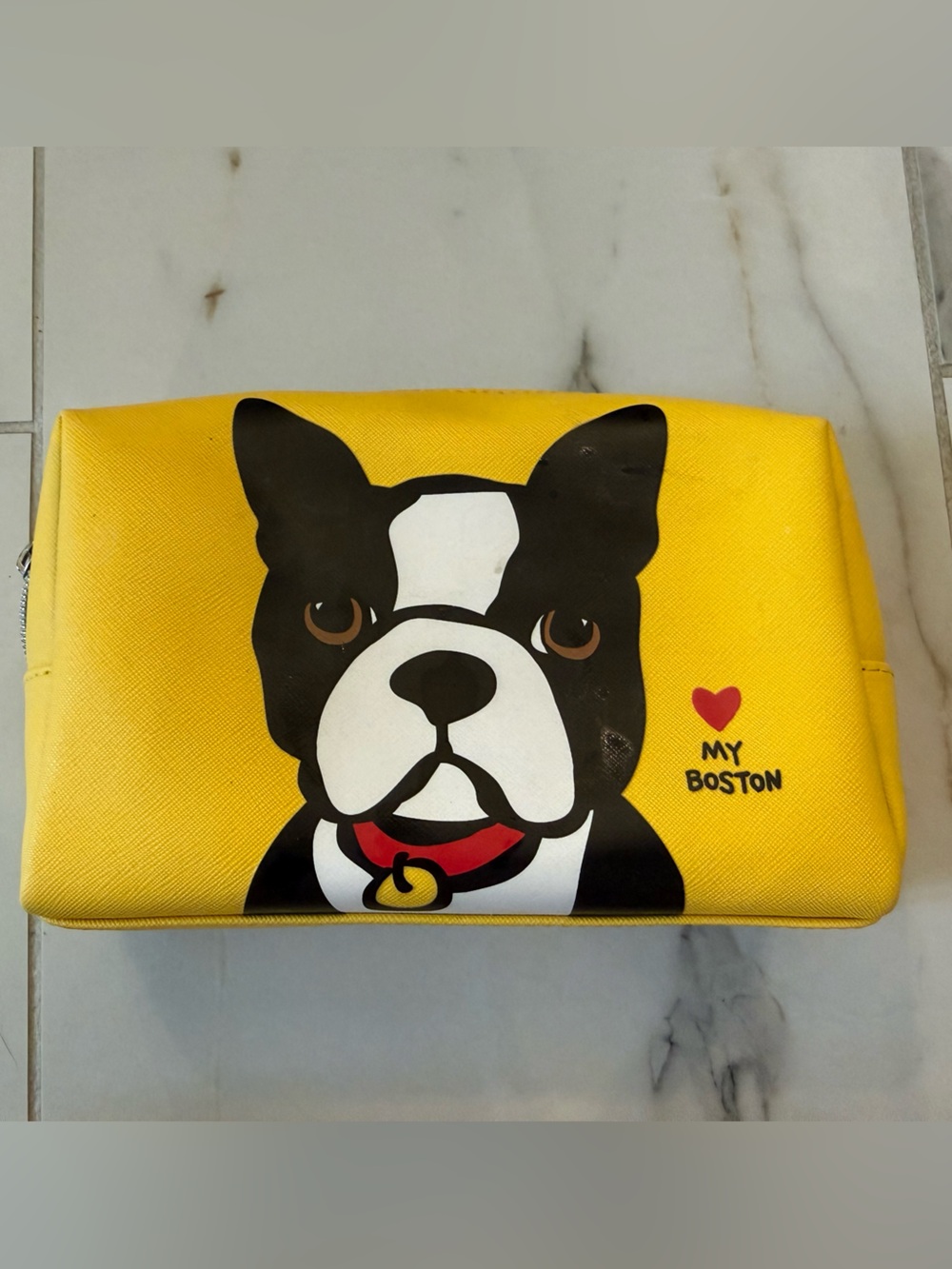 Yellow Boston Terrier Cosmetic Pouch